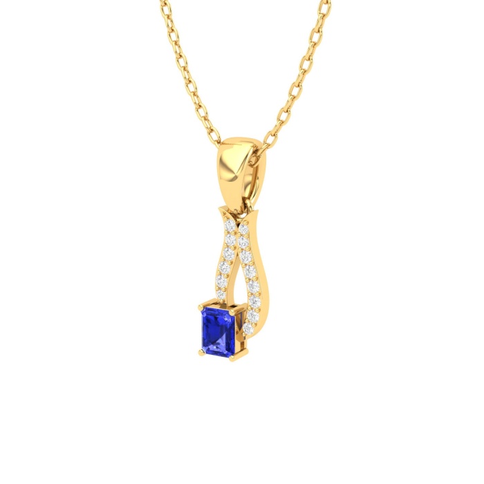 14K Solid Natural Tanzanite Gold Necklace, Minimalist Diamond Jewelry, December Birthstone, Gift for Women, Everyday Fine Gemstone Pendant | Save 33% - Rajasthan Living 12