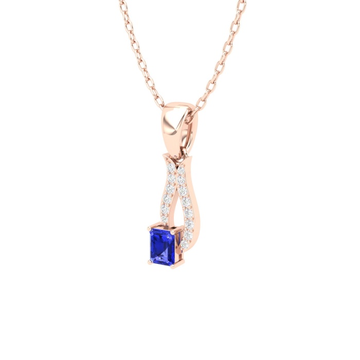 14K Solid Natural Tanzanite Gold Necklace, Minimalist Diamond Jewelry, December Birthstone, Gift for Women, Everyday Fine Gemstone Pendant | Save 33% - Rajasthan Living 11