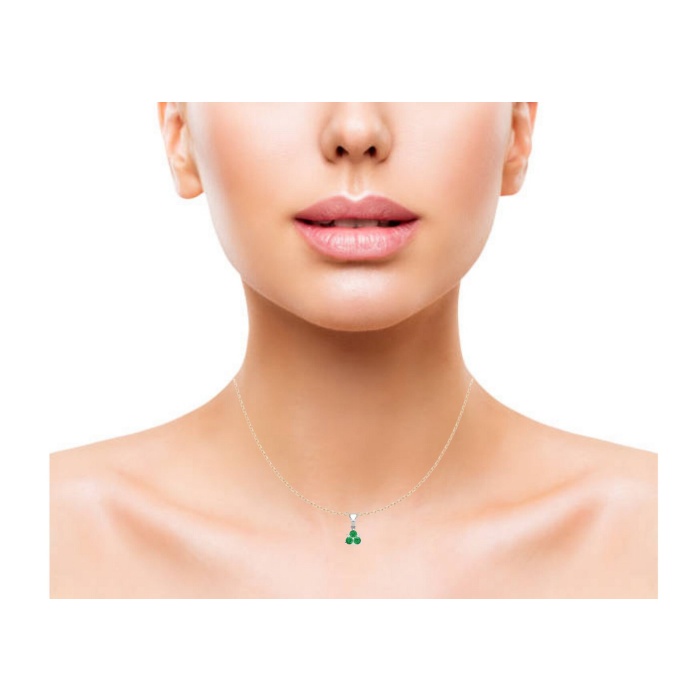 Solid 14K Gold Natural Emerald Necklace, Minimalist Diamond Pendant, May Birthstone Pendant For Women, Unique Diamond Layering Necklace | Save 33% - Rajasthan Living 7