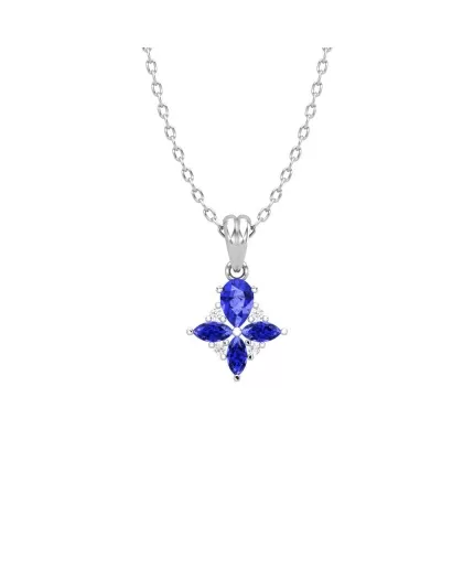 Natural Tanzanite 14K Dainty Gold Designer Necklace, Diamond Pendant Necklace, Everyday Gemstone For Women, December Birthstone Pendant | Save 33% - Rajasthan Living 5