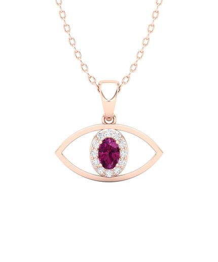 Solid 14K Natural Rhodolite Garnet Gold Necklace, Minimalist Diamond Pendant, January Birthstone, Dainty Gold Pendant For Women, Garnet Gems | Save 33% - Rajasthan Living