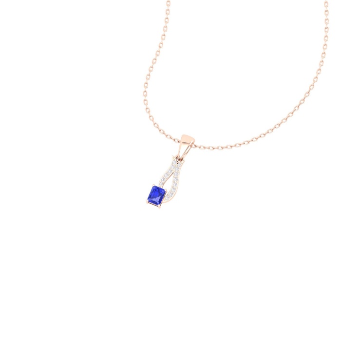14K Solid Natural Tanzanite Gold Necklace, Minimalist Diamond Jewelry, December Birthstone, Gift for Women, Everyday Fine Gemstone Pendant | Save 33% - Rajasthan Living 7