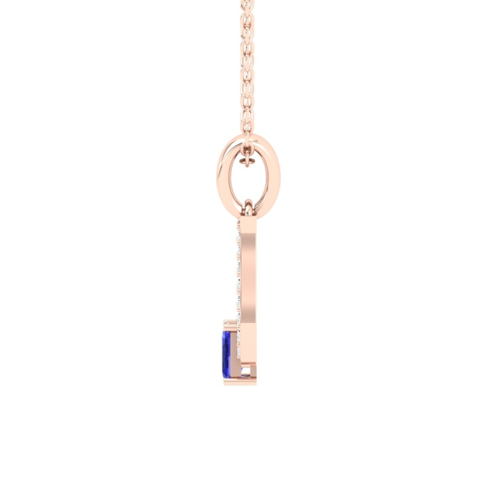 14K Solid Natural Tanzanite Gold Necklace, Minimalist Diamond Jewelry, December Birthstone, Gift for Women, Everyday Fine Gemstone Pendant | Save 33% - Rajasthan Living 10