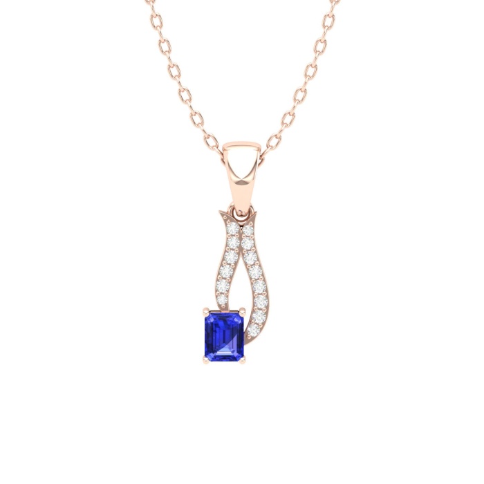 14K Solid Natural Tanzanite Gold Necklace, Minimalist Diamond Jewelry, December Birthstone, Gift for Women, Everyday Fine Gemstone Pendant | Save 33% - Rajasthan Living 8