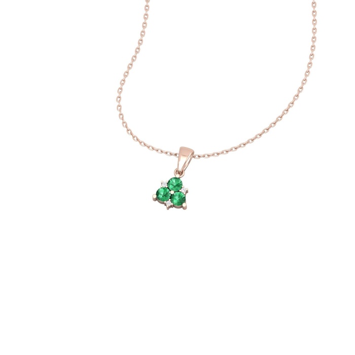 Solid 14K Gold Natural Emerald Necklace, Minimalist Diamond Pendant, May Birthstone Pendant For Women, Unique Diamond Layering Necklace | Save 33% - Rajasthan Living 9