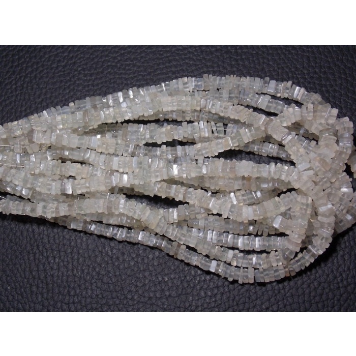 Moonstone Smooth Heishi Tyre Beads/Square/Cushion Shape/Handmade/Loose Stone/12Inches Strand/100% Natural H1 | Save 33% - Rajasthan Living 7