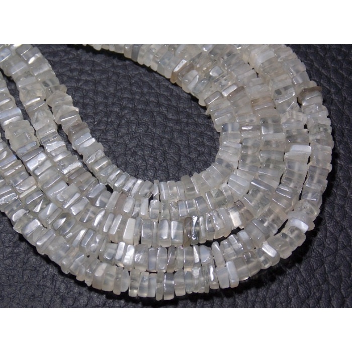 Moonstone Smooth Heishi Tyre Beads/Square/Cushion Shape/Handmade/Loose Stone/12Inches Strand/100% Natural H1 | Save 33% - Rajasthan Living 5