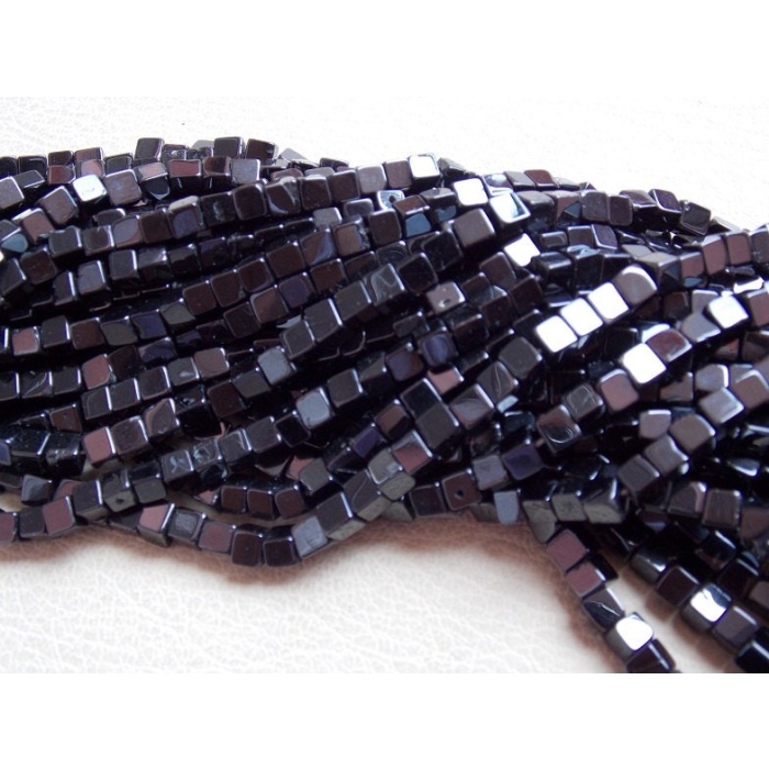 Black Spinel Smooth Cube,Box,Loose Beads,Handmade,For Making Jewelry 16Inch 4MM Approx Wholesale Price New Arrival 100%Natural(pme)CB2 | Save 33% - Rajasthan Living 5