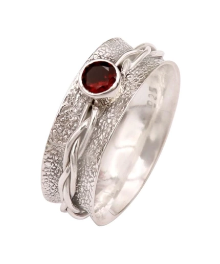 Natural Garnet Ring, 925 Sterling Silver Ring | Save 33% - Rajasthan Living