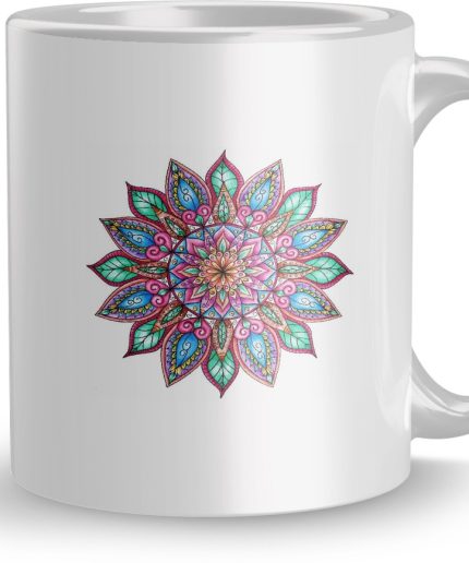 NK Store Rangoli Design Colourful Design Printed Tea And Coffee Mug (320ml) | Save 33% - Rajasthan Living 3