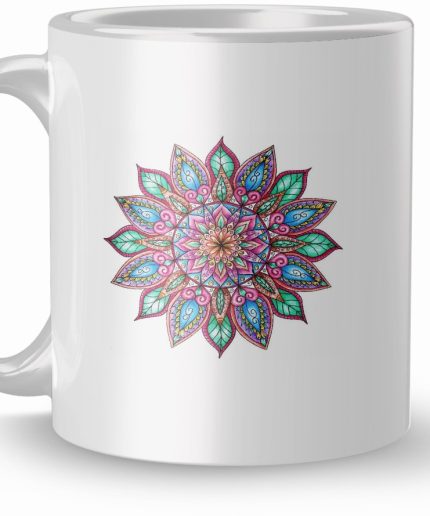 NK Store Rangoli Design Colourful Design Printed Tea And Coffee Mug (320ml) | Save 33% - Rajasthan Living