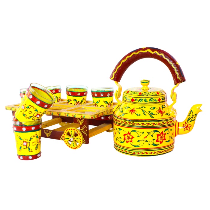 Handpainted Kettle Set 5168-T | Save 33% - Rajasthan Living 5