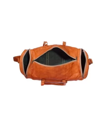 Vintage Leather Duffle Bag 22 x 11 inch from iHandikart Handicrafts made of 100% Goat Leather, Luggage Bag Suitable for Travelling also Known as Travel Bag, GYM Bag Best for Carrying GYM Shoes, Towel and Other Sports Acessories, it looks Trendy and Stylish Forever | Save 33% - Rajasthan Living 3