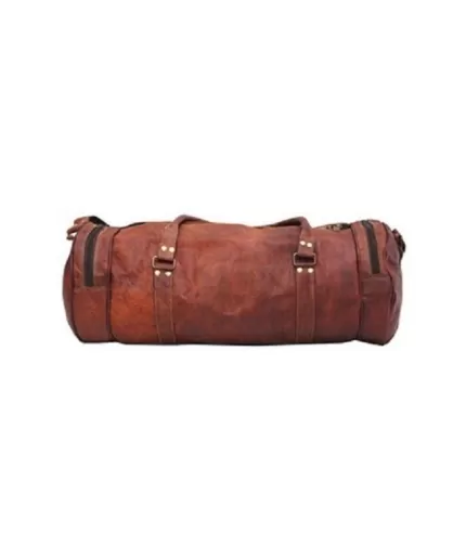 Goat Leather GYM Duffle Bag 18 x 10 inches from iHandikart Handicraft made of Vintage Leather, Luggage Bag Suitable for Travelling also known as Travel Bag, Best for Carrying GYM Shoes, Towel, Clothes and other Sports Acessories, it Looks Trendy and Stylish forever | Save 33% - Rajasthan Living 3