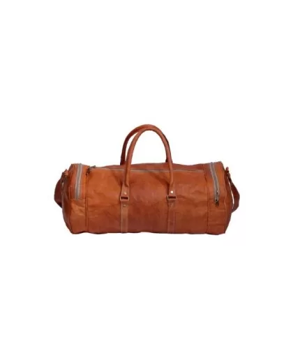Goat Leather GYM Duffle Bag 24 x 11 inches from iHandikart Handicraft made of Vintage Leather, Luggage Bag Suitable for Travelling also known as Travel Bag, Best for Carrying GYM Shoes, Towel, Clothes and other Sports Acessories, it Looks Trendy and Stylish forever | Save 33% - Rajasthan Living 3
