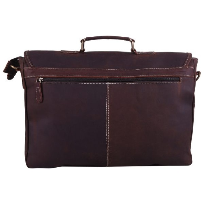 iHandikart 16X12 inches Buffalo Leather Coffee Color Half Flap Strap Bag (IHK 1512) | Save 33% - Rajasthan Living 7