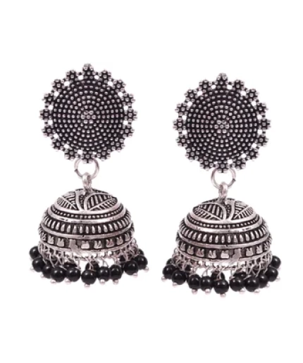 Silver Plated Handmade Women Jhumka Earrings | Save 33% - Rajasthan Living