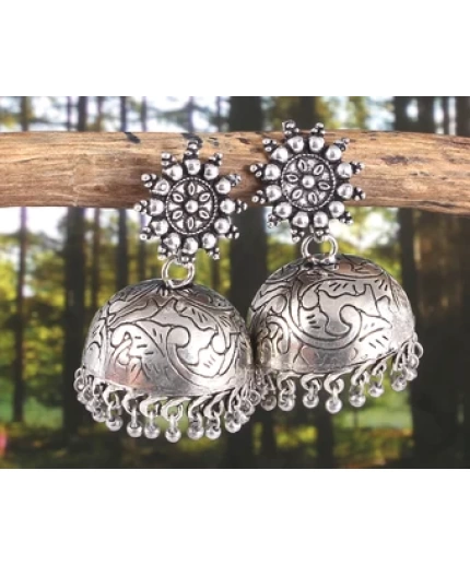 Oxidised Silver Plated Jhumki | Save 33% - Rajasthan Living