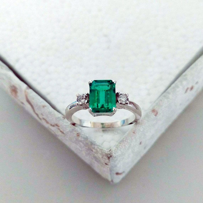 3.70 Carat Natural Emerald Sterling Silver 925 Green Gemstone Ring Handmade Ring for Men/Women Engagement Ring | Save 33% - Rajasthan Living 5