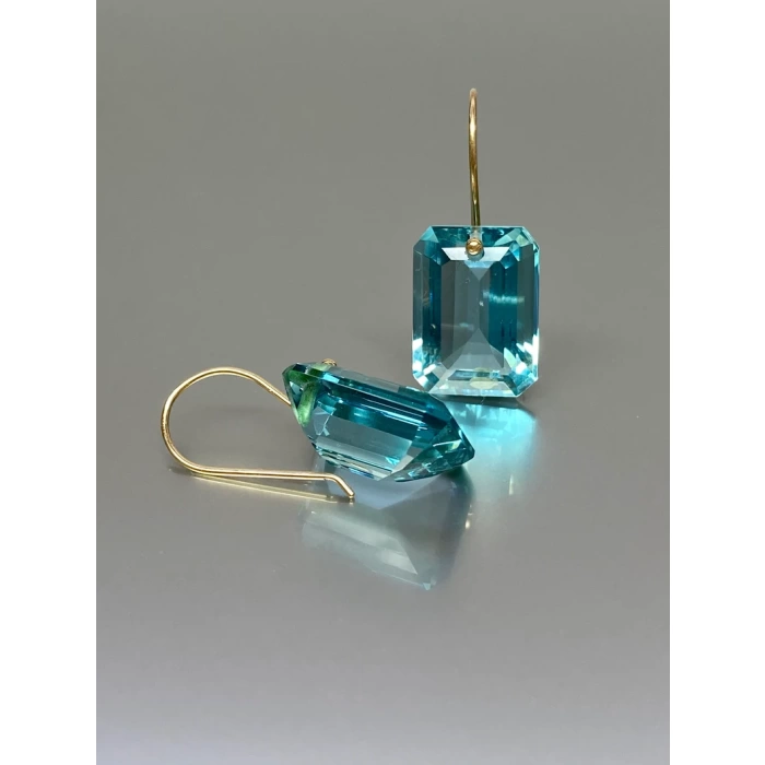 14K Gold Blue Topaz Earrings(32cts), Topaz Drop Earring, Sky Blue Earring, December Birthstone earring, Topaz Jewelry | Save 33% - Rajasthan Living 6