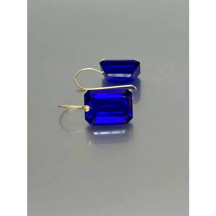 14K Gold Blue Sapphire Earrings (32 ct), Sapphire Dangle Earrings, September birthstone, Sapphire Jewellery Gift For Her | Save 33% - Rajasthan Living 7