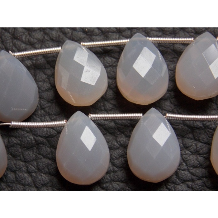 Gray Chalcedony Faceted Teardrop,Drop,Loose Bead,Earrings Pair,For Making Jewelry,Briolettes 14X10MM (pme)CY1 | Save 33% - Rajasthan Living 7