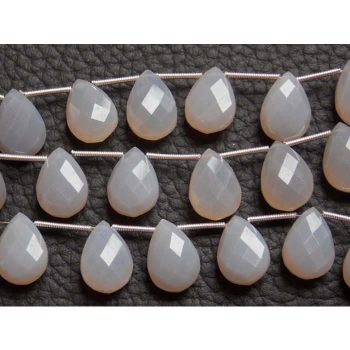 Gray Chalcedony Faceted Teardrop,Drop,Loose Bead,Earrings Pair,For Making Jewelry,Briolettes 14X10MM (pme)CY1 | Save 33% - Rajasthan Living 8