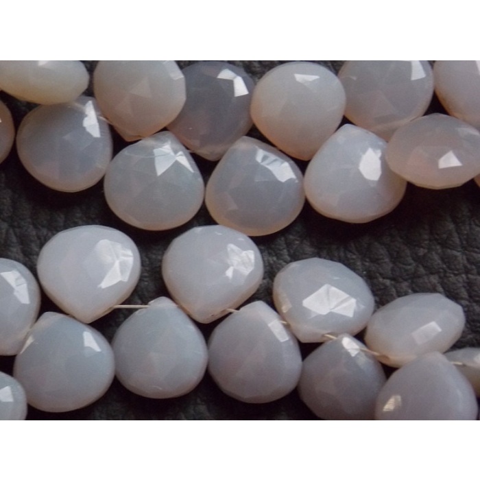 Gray Chalcedony Faceted Hearts,Teardrop,Drop,Briolette,For Making Earrings,Loose Stone,Gemstone Bead 11X11MM Pair Wholesale Price (pme)CY1 | Save 33% - Rajasthan Living 8