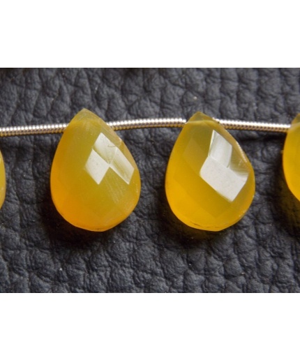 Yellow Chalcedony Faceted Teardrop,Drop,Loose Stone,Handmade,For Making Jewelry,Earring Pair,Wholesaler,Supplies 14X10MM Approx (pme)CY2 | Save 33% - Rajasthan Living 3