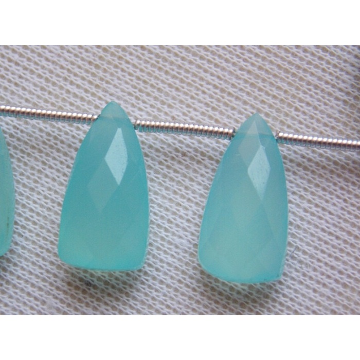 Aqua Chalcedony Long Triangle,Trillion,Pyramid,Teardrop,Drop,Briolette,Faceted,Earrings Pair,Wholesale Price 15X8MM Approx PME-CY2 | Save 33% - Rajasthan Living 7
