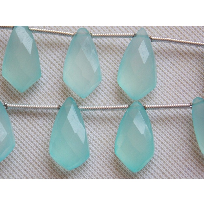 Aqua Blue Chalcedony Kite Cut,Loose Bead,Fancy,Faceted,Briolette,Teardrop,For Making Earrings,Loose Stone,Wholesaler,15X8MM,PME-CY2 | Save 33% - Rajasthan Living 5