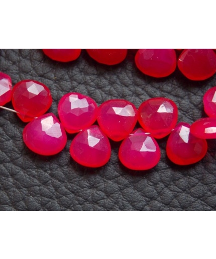 Hot Pink Chalcedony Faceted Hearts,Teardrop,Drop,Loose Stone,Handmade,For Making Jewelry,Wholesaler,Supplies,4Inch 8X8MM Approx,PME-CY1 | Save 33% - Rajasthan Living 3