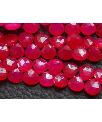 Hot Pink Chalcedony Faceted Hearts,Teardrop,Drop,Loose Stone,Handmade,For Making Jewelry,Wholesaler,Supplies,4Inch 8X8MM Approx,PME-CY1 | Save 33% - Rajasthan Living