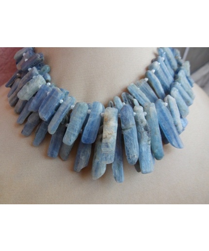 Blue Kyanite Natural Rough Sticks,Beads,Loose Raw Stone,Minerals Gemstone 8Inch Strand 27X6 To 10X5 MM Approx Wholesale Price New Arrival R6 | Save 33% - Rajasthan Living 5