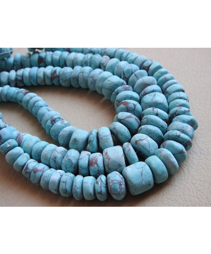 Turquoise Smooth Roundel Bead,Stabilized,Handmade,Loose Stone,Matte Polished 10Inch 12To5MM Approx Wholesale Price,New Arrival B2 | Save 33% - Rajasthan Living 7