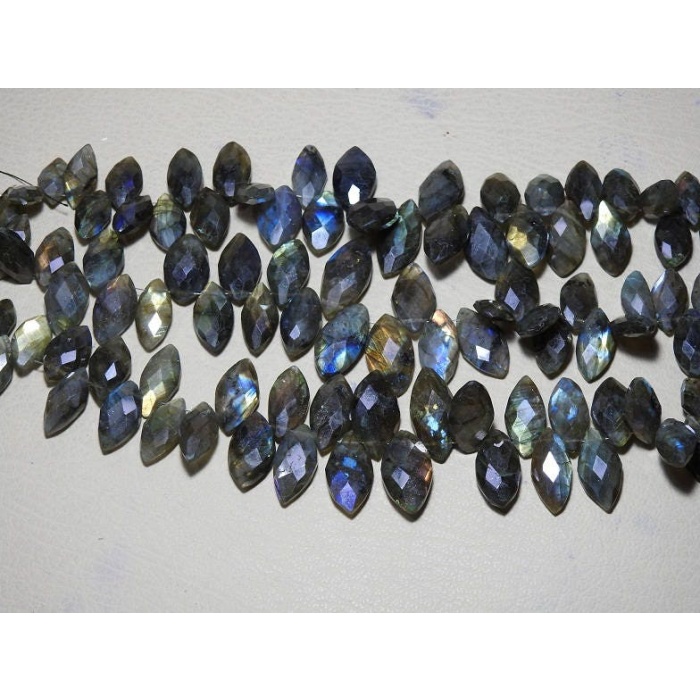 Labradorite Faceted Marquise Shape Briolette,Teardrop,Drop,Multi Fire,7Inch 18X10To15X8MM Approx,Wholesale Price,New Arrival PME-BR1 | Save 33% - Rajasthan Living 10