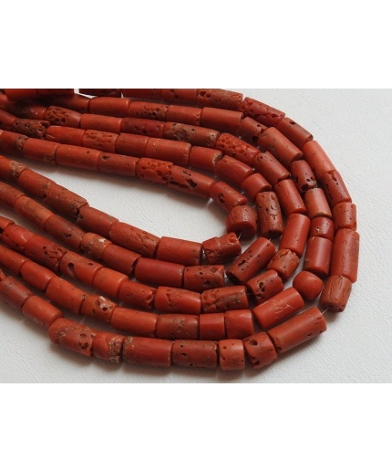 12″ Natural Red Coral Smooth Tube,Drum Shape,Bead 13X8 To 7X6 MM Approx Wholesale Price (bk)CR2 | Save 33% - Rajasthan Living 7