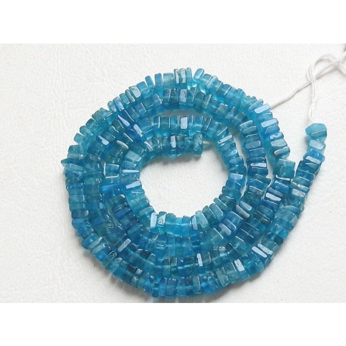 Neon Blue Apatite Smooth Heishi,Square,Cushion Shape Beads,16Inch 4mm Approx,Wholesale Price,New Arrival (pme)H1 | Save 33% - Rajasthan Living 7