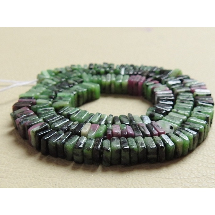 Ruby Zoisite Smooth Heishi,Square,Cushion Shape Bead,Multi Shaded,Pink,Green,Loose Stone,Wholesale Price,16Inch Strand,100%Natural PME-H1 | Save 33% - Rajasthan Living 8