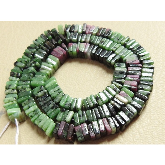 Ruby Zoisite Smooth Heishi,Square,Cushion Shape Bead,Multi Shaded,Pink,Green,Loose Stone,Wholesale Price,16Inch Strand,100%Natural PME-H1 | Save 33% - Rajasthan Living 6