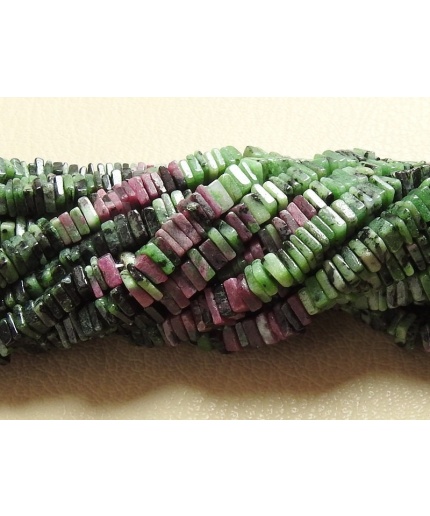 Ruby Zoisite Smooth Heishi,Square,Cushion Shape Bead,Multi Shaded,Pink,Green,Loose Stone,Wholesale Price,16Inch Strand,100%Natural PME-H1 | Save 33% - Rajasthan Living