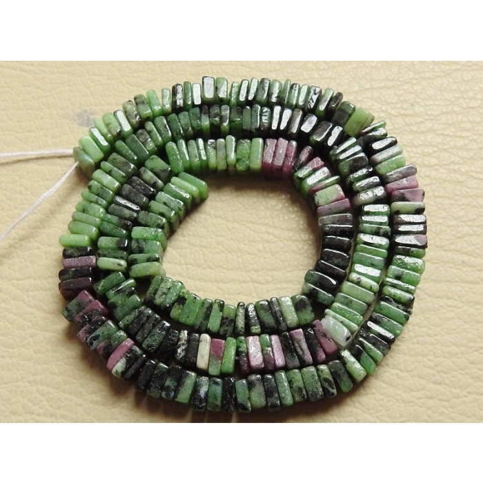 Ruby Zoisite Smooth Heishi,Square,Cushion Shape Bead,Multi Shaded,Pink,Green,Loose Stone,Wholesale Price,16Inch Strand,100%Natural PME-H1 | Save 33% - Rajasthan Living 9