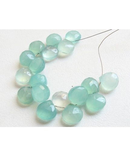 Aqua Blue Chalcedony Faceted Heart Shape Teardrops,Drops,Briolettes,4Inchs Strand 11X11MM Approx,Wholesaler,Supplies PME-CY2 | Save 33% - Rajasthan Living 3