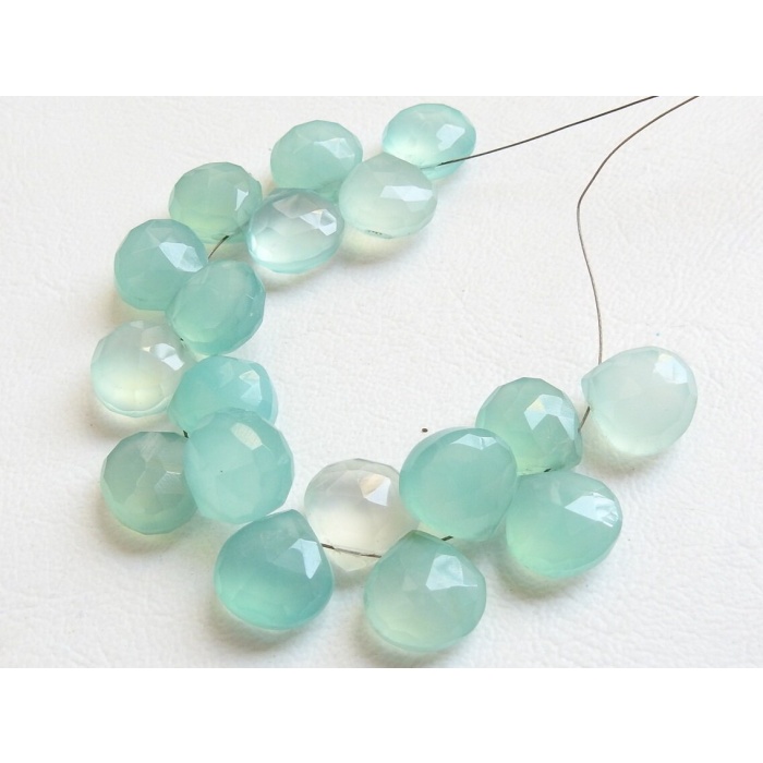 Aqua Blue Chalcedony Faceted Heart Shape Teardrops,Drops,Briolettes,4Inchs Strand 11X11MM Approx,Wholesaler,Supplies PME-CY2 | Save 33% - Rajasthan Living 6