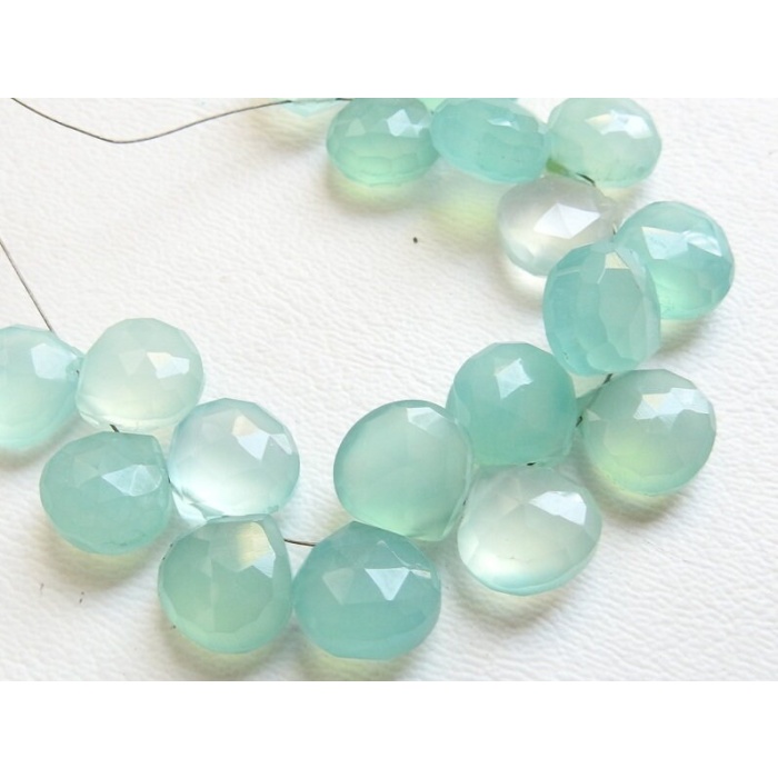 Aqua Blue Chalcedony Faceted Heart Shape Teardrops,Drops,Briolettes,4Inchs Strand 11X11MM Approx,Wholesaler,Supplies PME-CY2 | Save 33% - Rajasthan Living 8