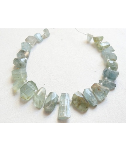 Aquamarine Faceted Fancy Cut Briolette,Tumble,Nuggets,Loose Stone,Handmade,Irregular Shape Bead 8Inch Strand 18X10To7X5MM Approx BR4 | Save 33% - Rajasthan Living