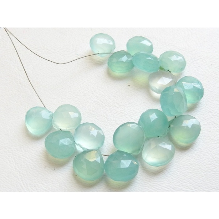 Aqua Blue Chalcedony Faceted Heart Shape Teardrops,Drops,Briolettes,4Inchs Strand 11X11MM Approx,Wholesaler,Supplies PME-CY2 | Save 33% - Rajasthan Living 5