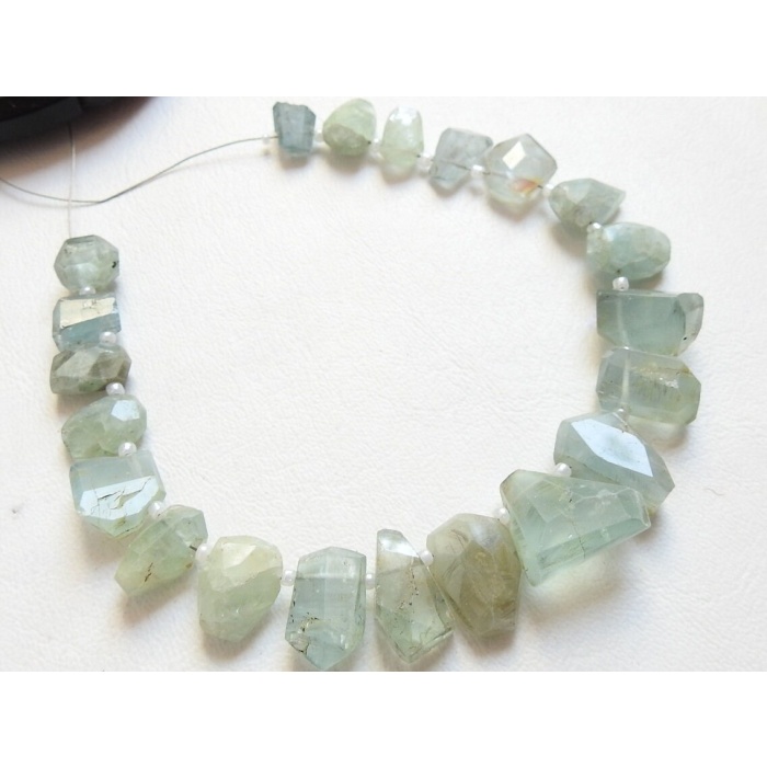 Aquamarine Faceted Fancy Cut Briolette,Tumble,Nuggets,Loose Stone,Handmade,Irregular Shape Bead 8Inch Strand 18X10To7X5MM Approx BR4 | Save 33% - Rajasthan Living 7