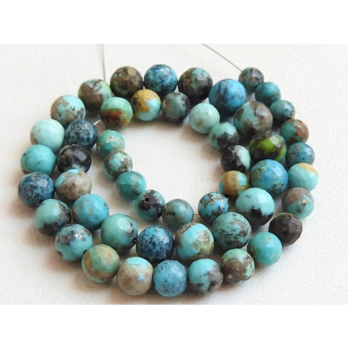 Arizona Turquoise Faceted Sphere,Ball,Rondelle,Round Shape Beads,Wholesale Price,New Arrival,Handmade 12 Inch Strand 100%Natural B2 | Save 33% - Rajasthan Living 8