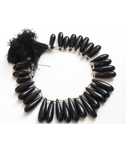 Black Onyx Smooth Elongated Drop,Long Bead,Teardrop,Loose Stone 15Piece Strand 29X8To20X7MM Approx Wholesaler,Supplies 100%Natural CY2 | Save 33% - Rajasthan Living